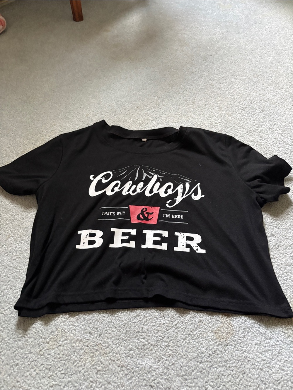Amazon Black Cowboys & Beer Graphic Tee with Red Accent